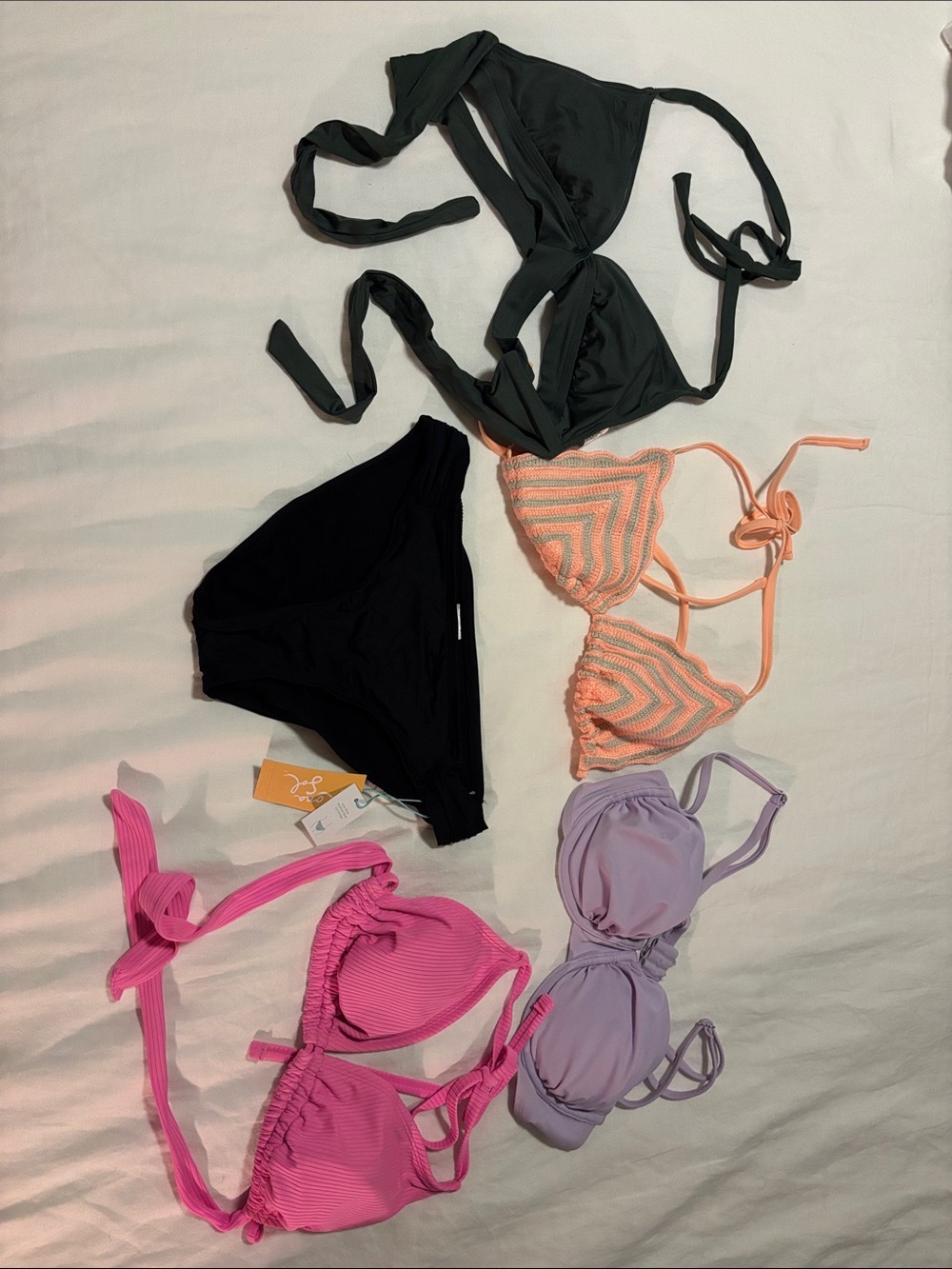 Mixed Bikini Set - Black, Olive, Coral, Pink, Lavender